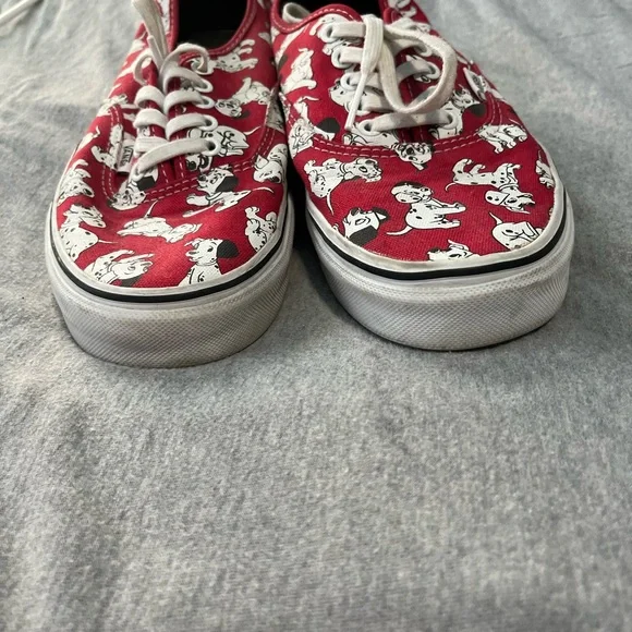 DISNEY Vans Red and White Dalmatian Print Sneakers - Picture 2 of 8
